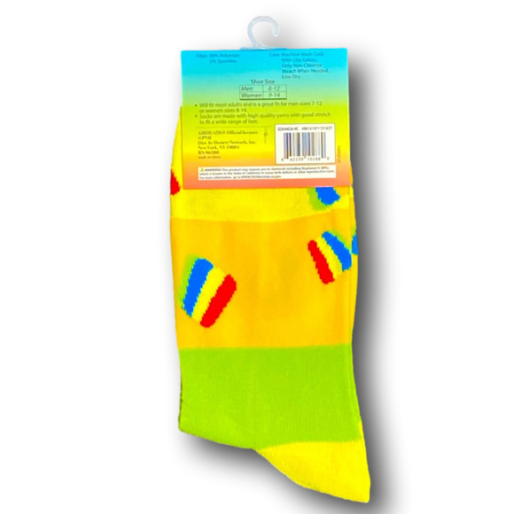 3/$20 Airheads Retro Candy Funny Novelty Crew Socks - NWT - Picture 2 of 3